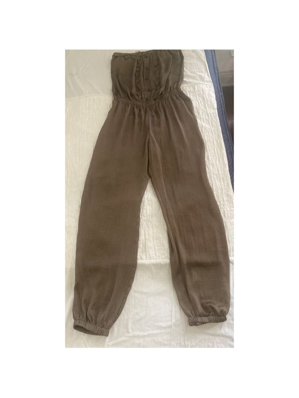 Women's Eyeshadow Brown Strapless Jumpsuit Size L